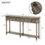 Console à canapé simple à assembler avec deux tiroirs de rangement et une tablette inférieure pour le salon et le vestibule (gris délavé)-372950460