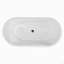 Baignoire autoportante en acrylique, baignoire autoportante ovale avec drain chromé Toe-Tap et trop-plein rainuré classique, certifié Cupc, blanc brillant