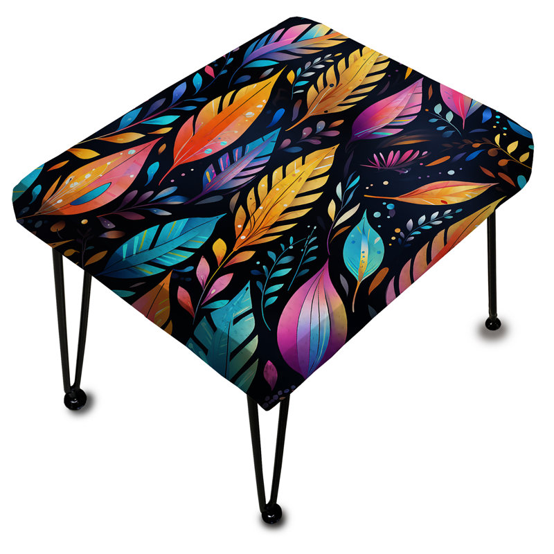 Tribal Dreamscape Feather Motif Boho - Repose-pieds rectangulaire Boho