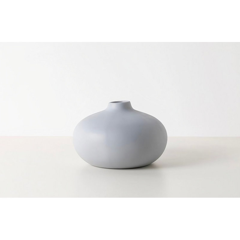 Corrisa Ceramic Table Vase, White, 23cm H x 16cm W x 23cm D