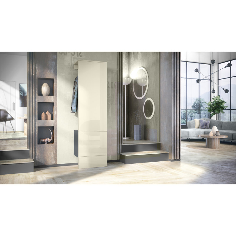Chappa Hall Tree 52cm Wide, Cream high glos