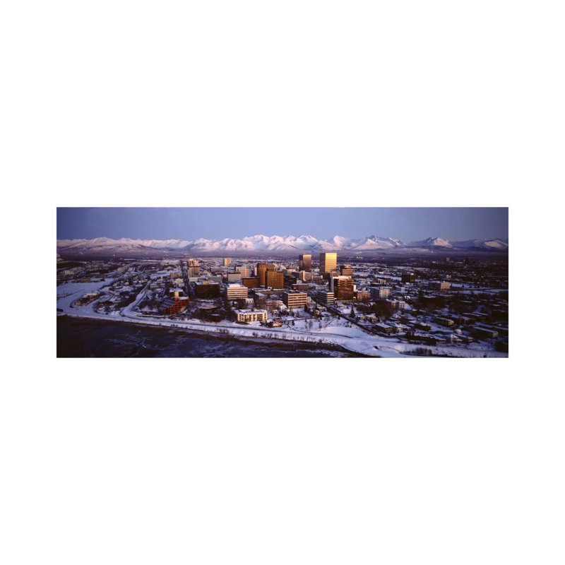 Anchorage At The Base Of Chugach Mtns AK USA - Wrapped Canvas Panoramic Print, 121.92 cm H x 40.64 cm W x 1.91 cm D