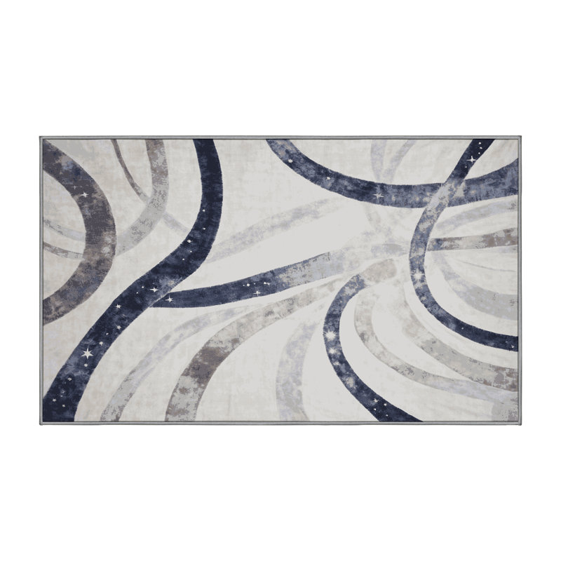 Tapis gris lavable à la machine, Rectangle 8 pi x 12 pi