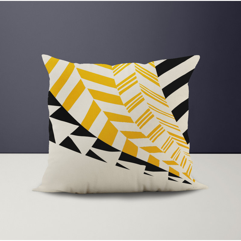 Jeté carré intérieur / extérieur en polyester Ikom, L 17 po x H 17 po, Jaune