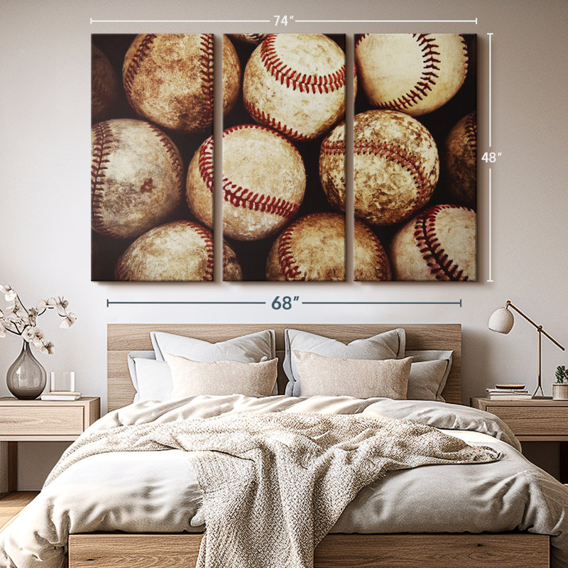 «Baseball» sur toile, H 48 po x l 74 po x P 1,25 po