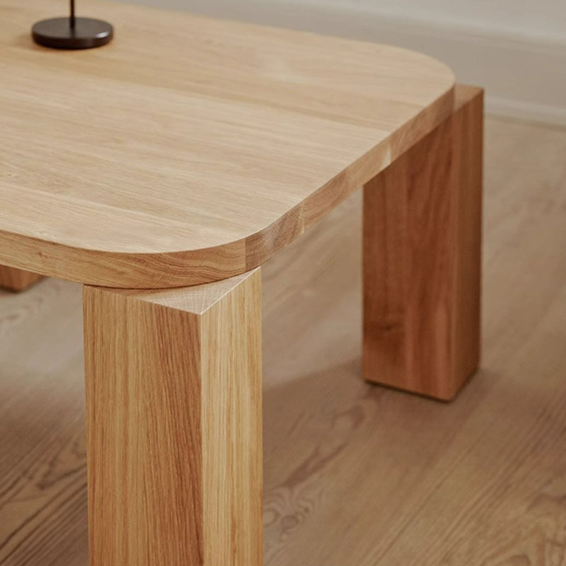 Solid Wood Square Coffee Table, Burlywood, 14.17" H x 23.62" L x 23.62" W