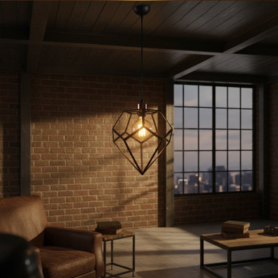 Kaia 1-Light Unique Empire Pendant With Metal Cage Shade