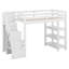 Lit mezzanine avec escalier et tablettes de rangement, structure de lit mezzanine en bois avec lumières DEL et bibliothèque, lits mezzanine peu encombrants-1670964923