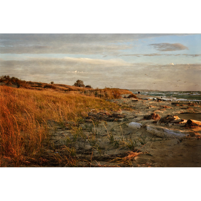 Autumn At The Mouth Of The Big Sable - Wrapped Canvas Print, 30cm H x 46cm W
