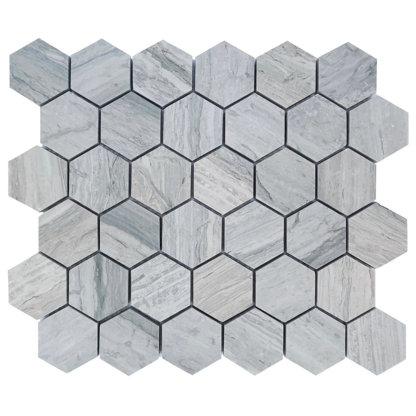 Blue Oak Marble 2" Hexagon Mosaic