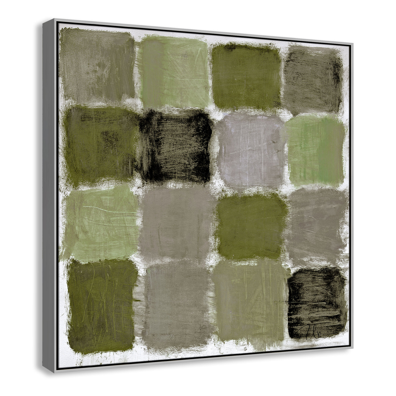 Powder Room Reflections Print by , Silver, 46.5" H x 46.5" W
