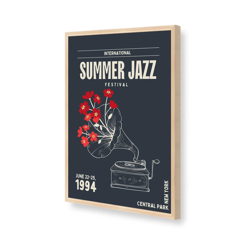 «Summer Gazz Fest», reproduction d'affiche, H 17 po x l 13 po, Érable brut