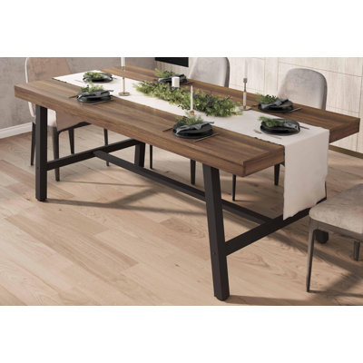Industrial Dining Table For 6~8 People, 70.87" Long Rectangle Dining Table
