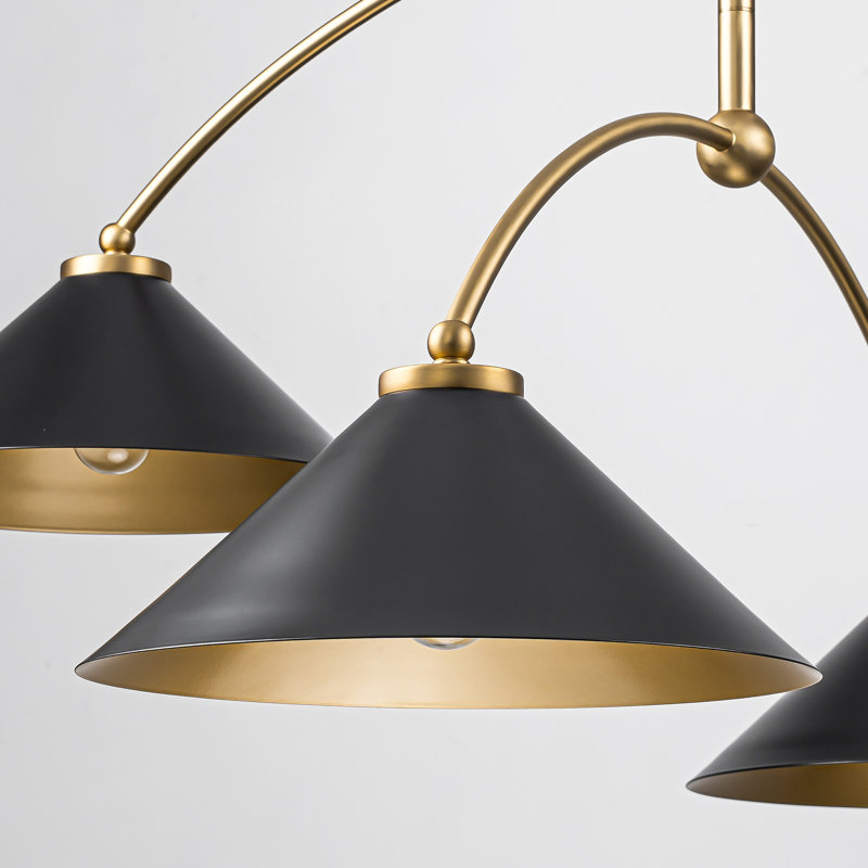 Luminaire suspendu à 4 lumières avec abat-jour en métal