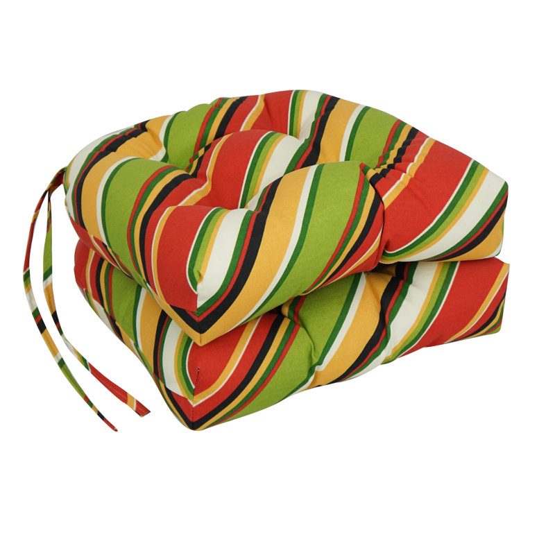Coussins de chaise d'extérieur touffetés en forme de U 16 pouces (ensemble de 6)