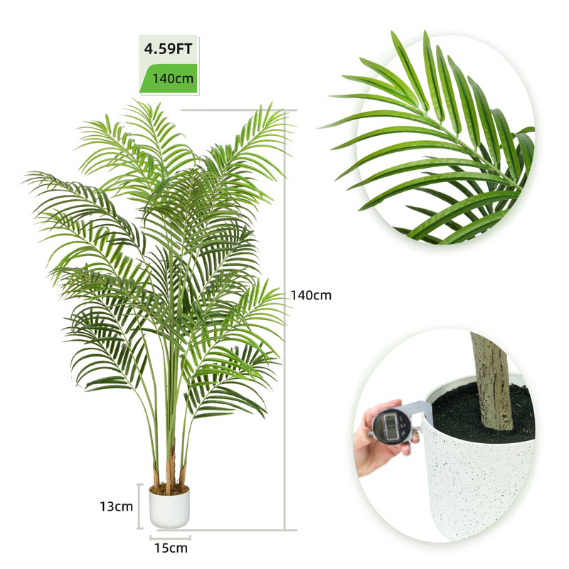 Anjie Faux Palm Tree in Pot, 140cm H  x 30cm W  x 30cm D