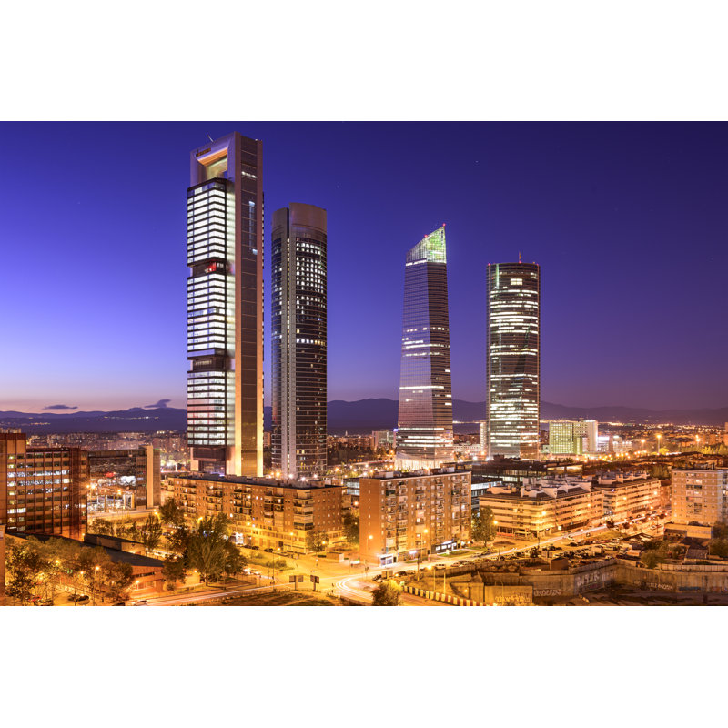 Madrid, Spain Financial District - Wrapped Canvas Print, 30cm H x 46cm W