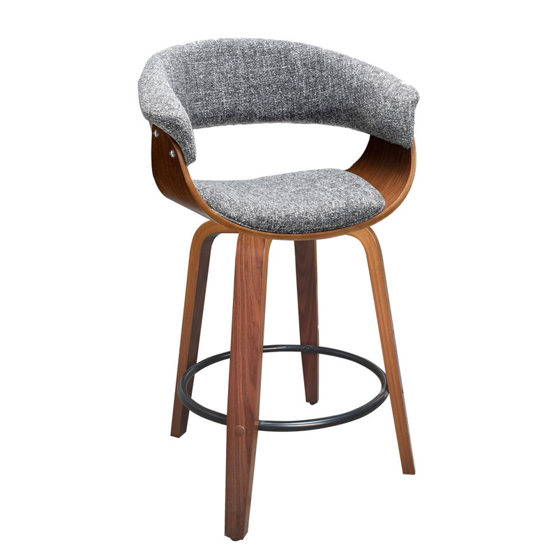 Tabouret pivotant en lin Devlin, Tabouret de comptoir (siège d'une hauteur de 25 p
