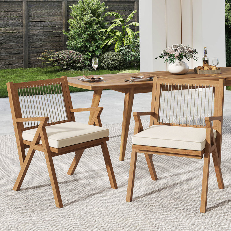 Ensemble de 2 chaises de patio avec coussin
