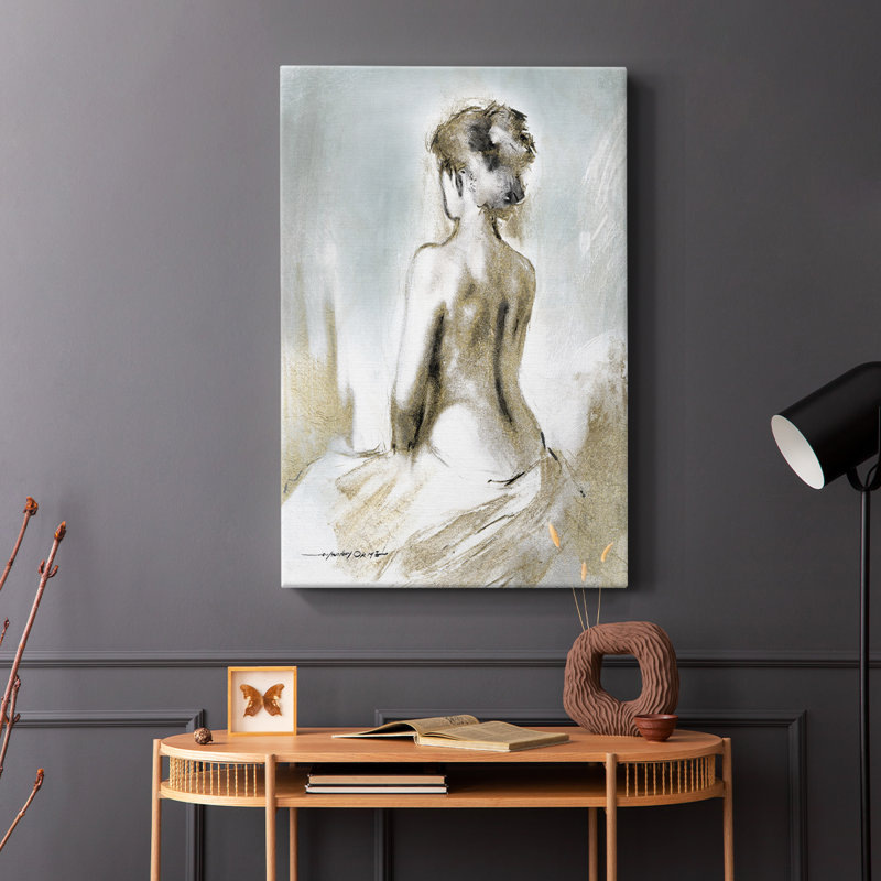 Figurine en lumière dorée II - Cavas enveloppés de galerie, H 27 po x l 18 po
