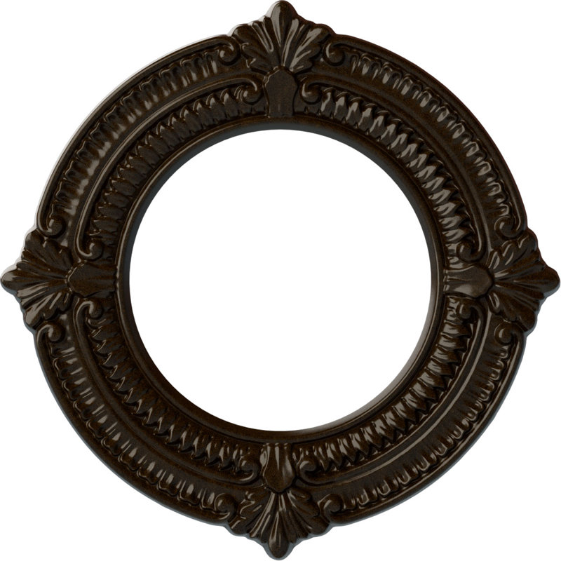 Médaillon de plafond H 11,125 po x l 11,125 po x P 0,625 po Benson, Bronze