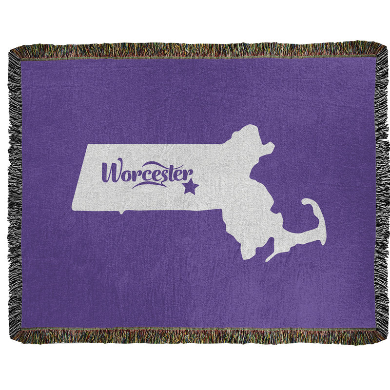 Jeté en coton tissé worcester massachusetts, l 37 po x L 52 po, Mauve