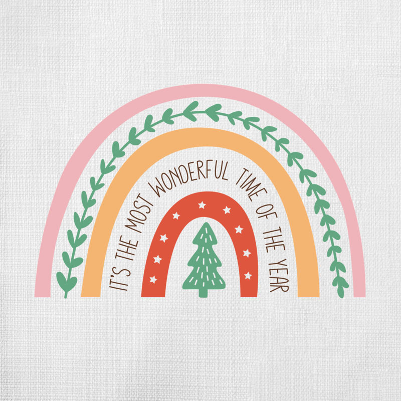 ChristmasRainbow-08 Reversible Throw Pillow, 16" x 16"