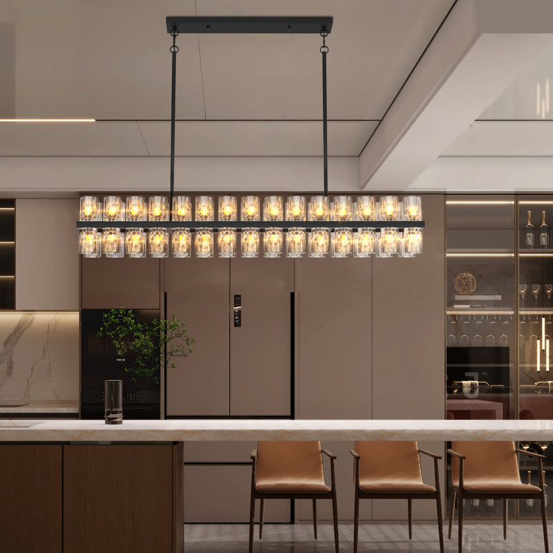 Cristal haut de gamme K9 noir et transparent pour un accueil chaleureux. Design moderne et industriel, câblé, 30 W 3, 120 V, 2 700 K, blanc chaud avec cadre en cristaux étincelants et divers espaces intérieurs. Milieu
