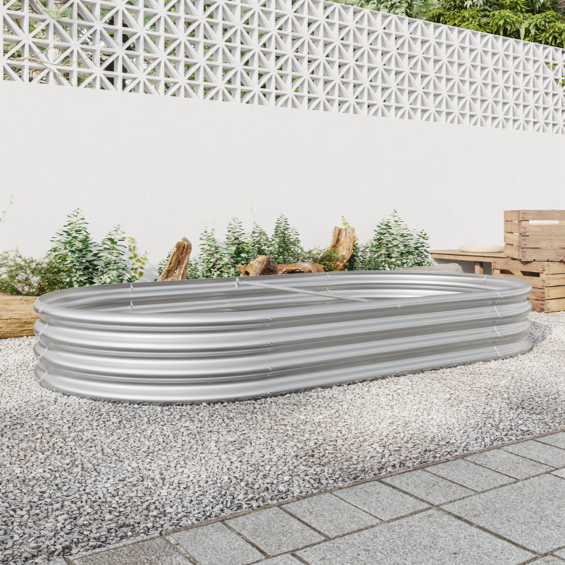 Metal Planter Bed, Silver