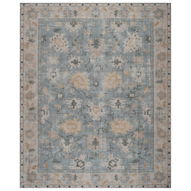 Tapis Dandelion Easy Care, Bleu sarcelle, 5 pi x 8 pi