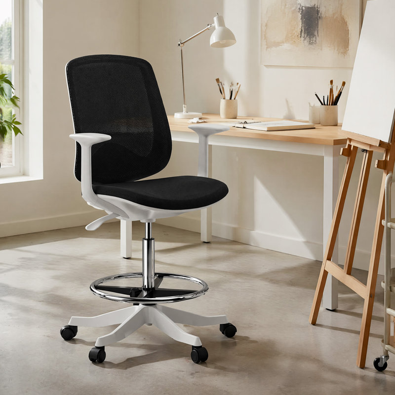  Chaise de bureau ergonomique en filet avec anneau de repose-pieds Okeysen