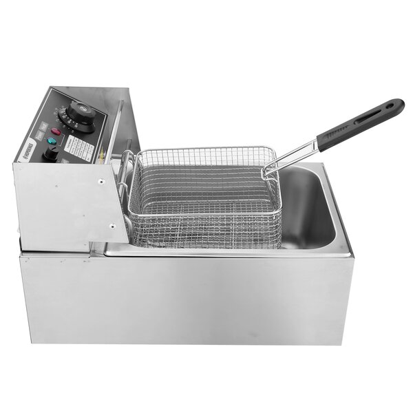 Deep Fryer with Temperature Control, Stainless Steel 1500W 6L Liters Capacity Oil Frying Machine, Countertop French Fryer with Removable Frying Basket