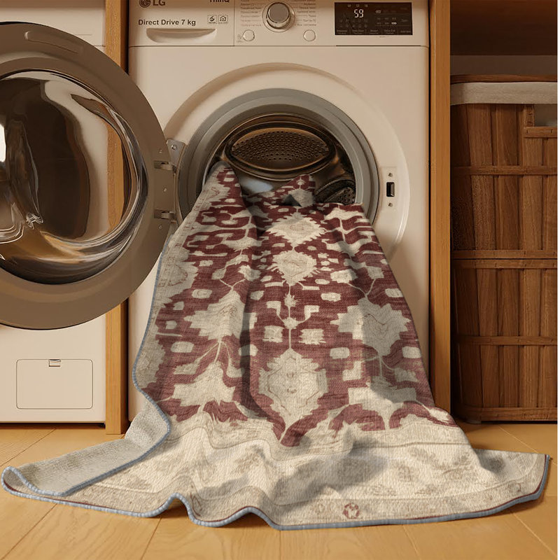 Machine Washable Overdyed Gray Area Rug, Square 8'