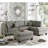 Reversible Polyfiber Sectional Sofa With Ottoman, Grey
