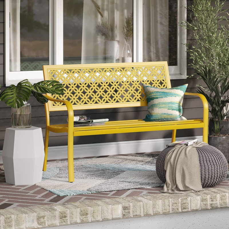 Banc d'extérieur pour patio, Jaune