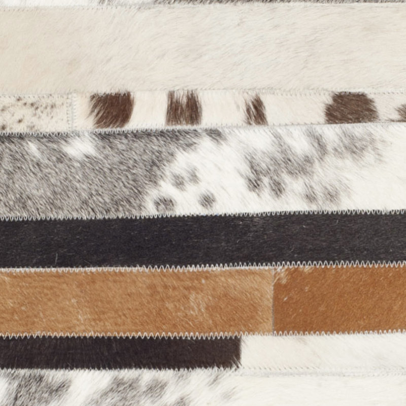 Barr Hand Woven Leather Geometric Rug, Rectangle 4' x 6'
