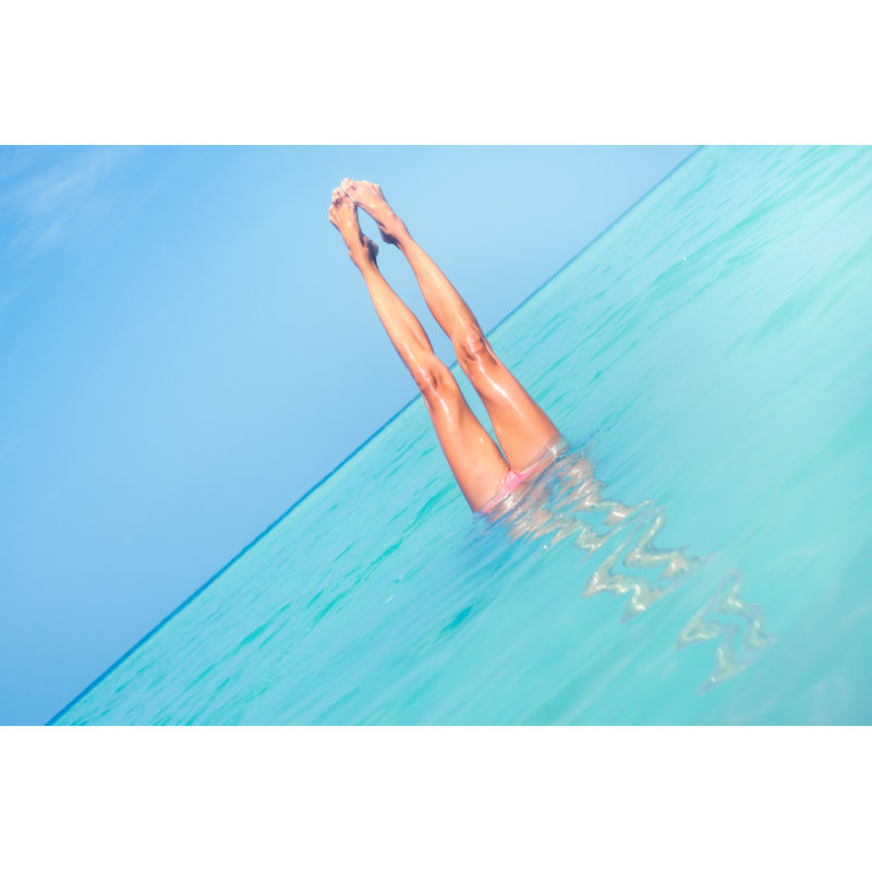 Woman Doing A Handstand Underwater by Jasmina007 - Wrapped Canvas Print, 81cm H x 122cm W x 3.8cm D