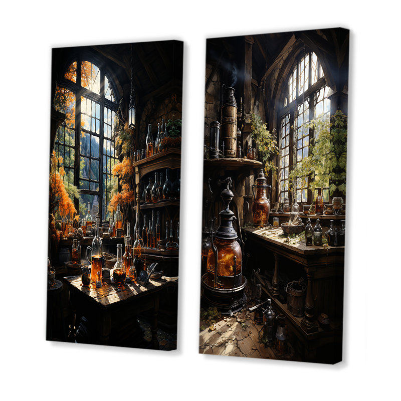 Brewmaster Dream Room - Ensemble de 2 impressions sur toile de bière, H 28 po x l 25 po, Toile tendue