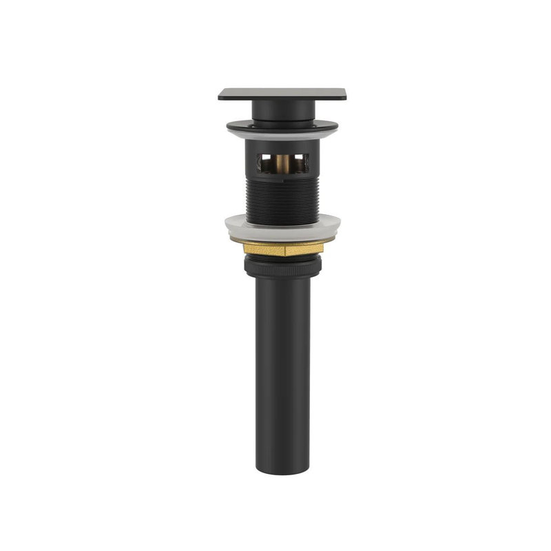 Drain escamotable de lavabo en laiton DAX, Noir mat, Oui