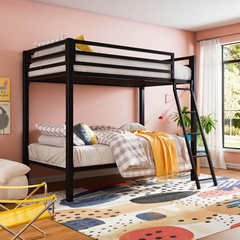 Labounty Twin Over Twin Standard Bunk Bed, Black