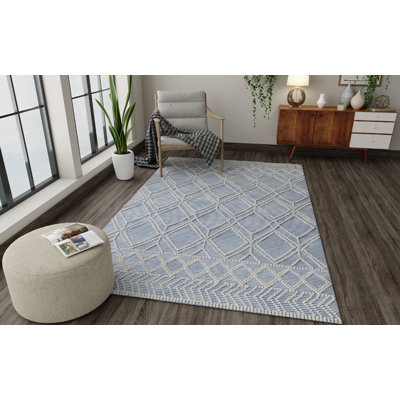 Tapis bleu / ivoire Whelington