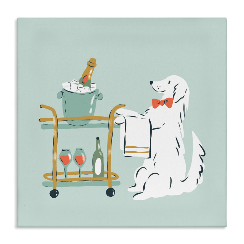 Toile pour chien Doggie Drink, conception de Krissy Mast, H 17 po x l 17 po