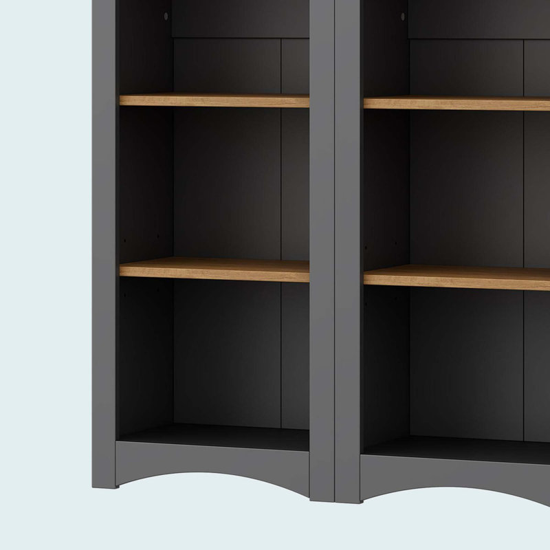 Armoire de rangement Farmhouse deux tons avec tablettes réglables, Gris