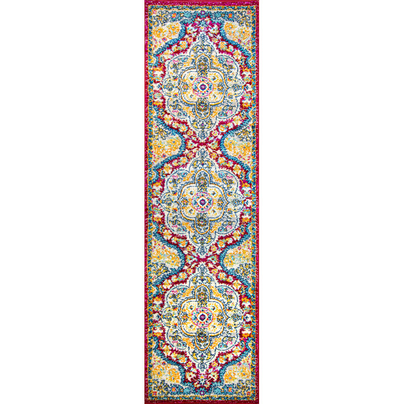 Tapis oriental rouge Furtado, Tapis de couloir de 2 pi x 7 pi