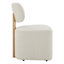 Chaise de salle à manger rembourrée moderne avec structure en bois massif et roulettes-1220369418