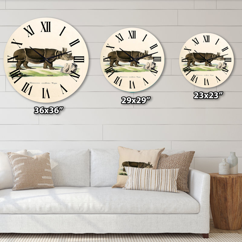 Horloge murale rétro Rhinoceros, Grand