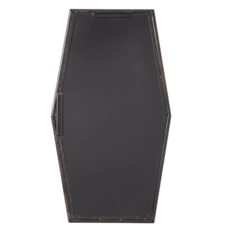 Tenaya Black Metal Framed Hexagonal Vanity Mirror