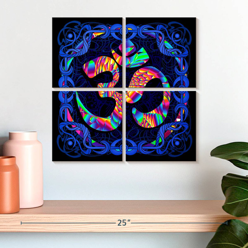 Symbole Adella psychédélique Om, H 18 po x l 18 po