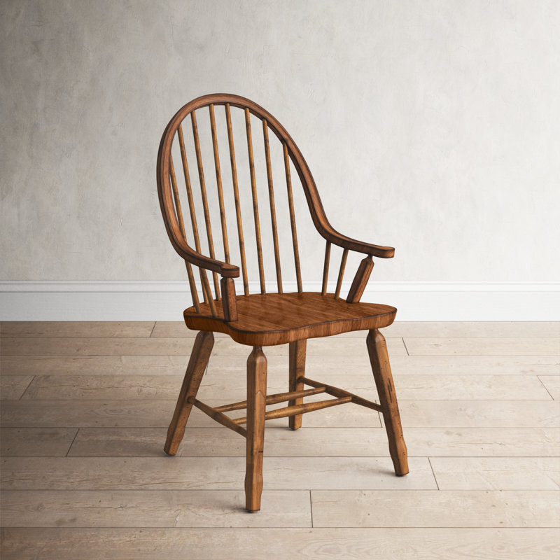 Makira Windsor Back Arm Chair, Rustic Oak