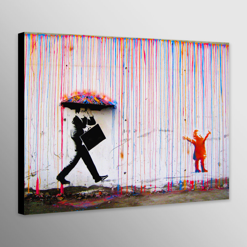 Coloured Rain - Wrapped Canvas Art Prints, 81cm H x 117cm W x 4cm D